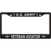 U.S. Army Veteran Aviator Black License Plate Frame