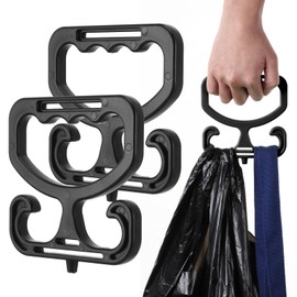 Heclia Grocery Bag Carrier 2PCS Multi Purpose Heavy Duty Black Shopping Bag Holder Carrier Each Handle Holds Up to 80lbs Comfortable Grip to Carry Shopping Grocery Bags Buckets Shopper Accessories