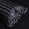 Bedorm Black Stripe Comforter Set 6 Pcs Satin Queen Comforter