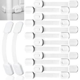 Seguros para Puertas y Cajones Bebé, Seguros Cajones 12 Piezas Ajustable | Seguro Cajones Bebe, Cerradura de Seguridad para Niños, Seguro para Refrige