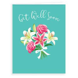 Luxury Beautiful Contemporary Get Well Soon Card - 8 x 6 inches - Koko Designs, K70005, Green