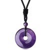Sahoottie Amethyst Gemstone Necklace 30 x 30 mm Doughnut Amethyst