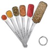 Stainless Steel Measuring Spoons Set of 6, Rectangular Metal Measuring