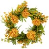 Yellow Peony Artificial Fall Harvest Twig Wreath, 24-Inch, Unlit