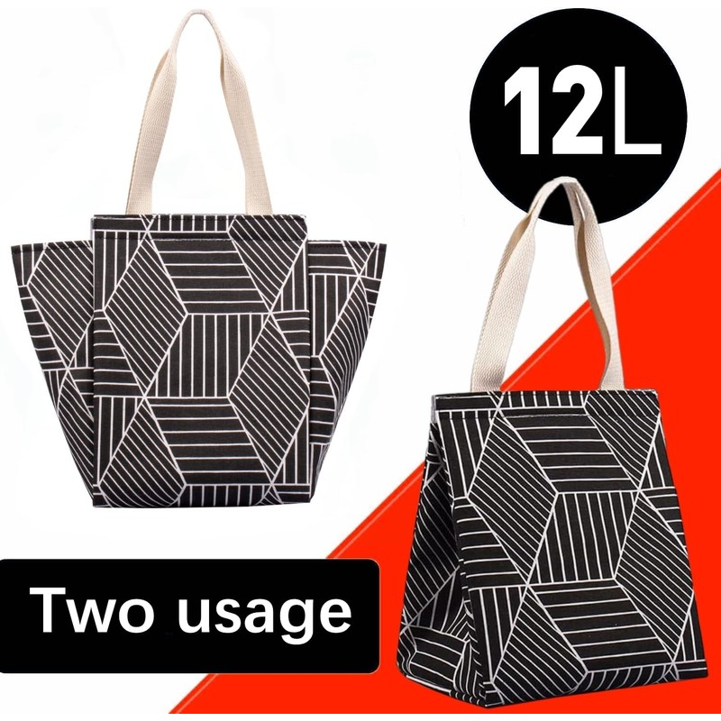 iknoe Insulated Lunch Bag for Women, Durable Wide-Open Foldable &