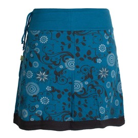 Vishes Women's Floral Skirt, Alternative Clothing, Layered Look, with Mandala and Ethnic Print - turquoise Floral, size: 38