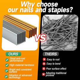 18 Gauge Brad Nails for Nail Gun, 800pcs Nails and Staples, Nail Gun Nails for Woodworking and Crafts Projects, Galvanized(1600 PCS)