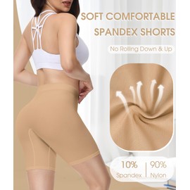 Yeblues Slip Shorts Women Seamless Tummy Control Anti Chafing Panties for Under Dress, High Waist Soft Yoga Bike Shorts