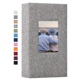 Vienrose Photo Album 4x6 with 300 Pockets Fabric Linen Cover Photo Book Slip-in Picture Albums for Baby Wedding Family Grey