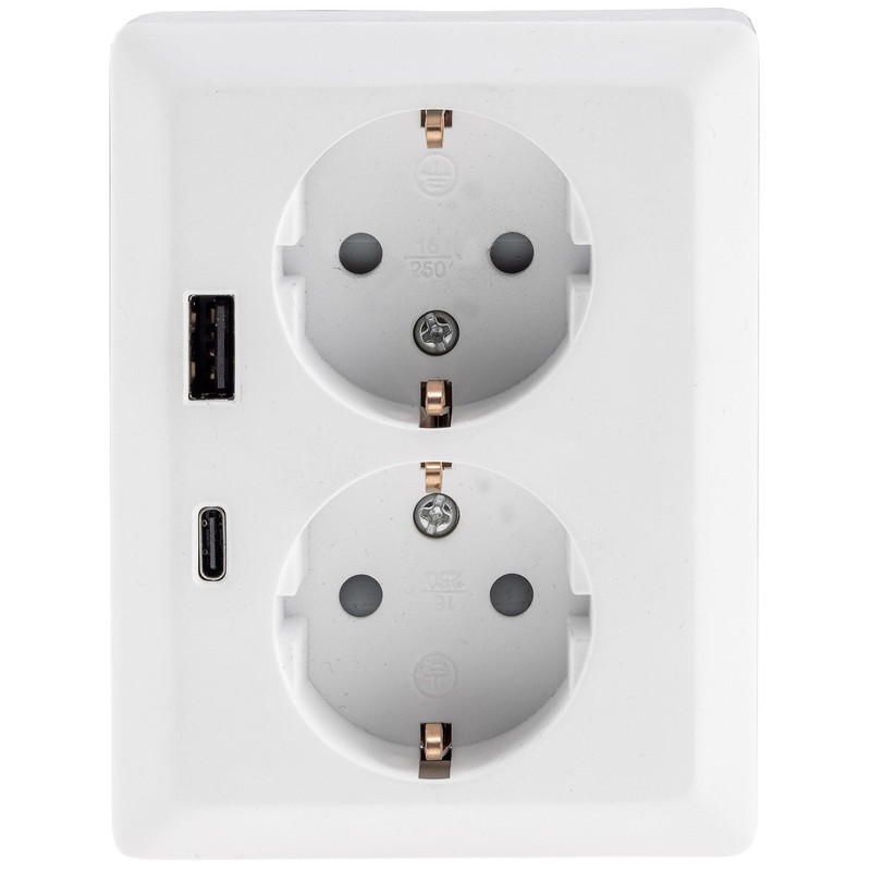 Milos Protective Contact Socket 2-Way Double Socket 1 to 2
