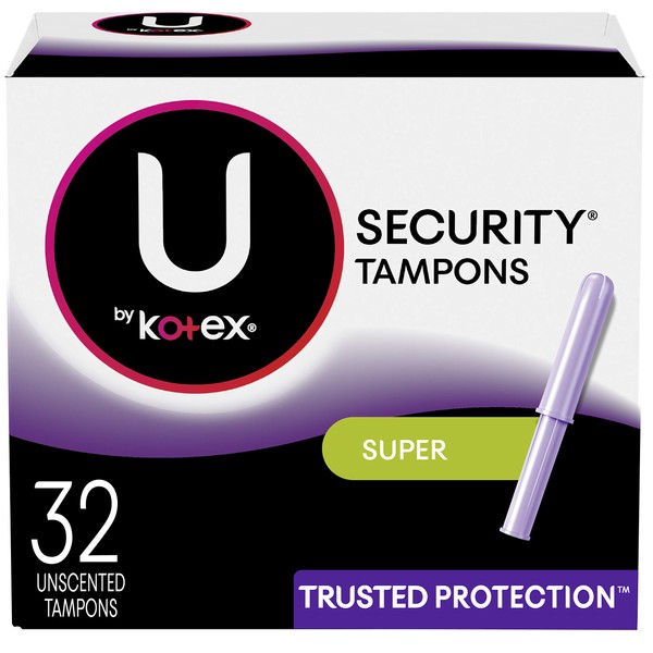 U by Kotex Security Tampons, Super Absorbency, Unscented, 32 Count