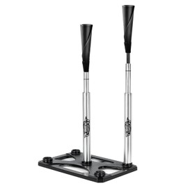 PLAYAPUT 5 Position Batting Tee,Hitting Tee Height Adjustable 24-46 Inch Baseball Tee with 2 Rubber Top,Aluminum Pole,Metal Base Softball Tee for All Players Practice Inside, Middle,Outside