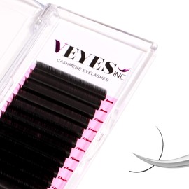 VEYES INC Cashmere Volume Lash Extensions C CC D DD LD L B J M Curl 0.03-0.20 thickness 5-25mm, Super Matte Black Individual Eyelashes Tray, Professional Supplies for Lash Techs (0.05 D 17mm)