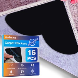 Kadrama [16 Pack] Rug Corner Gripper for Hardwood Floors to Hold Rug Down, Non Slip Under Rug Pads Tape for Hardwood Floor No Damage,Rug Stickers for Wood Floor,Carpet Tape Stickers for Area Rugs
