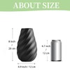 Black Ceramic Flower Vase with Textured Spiral Design, Modern Minimalist