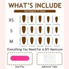 Bow Press on Nails Almond Medium Fake Nails with Love