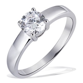 Goldmaid Damen-Ring Silber 925 1 grosser Zirkonia Solitär Grösse 56