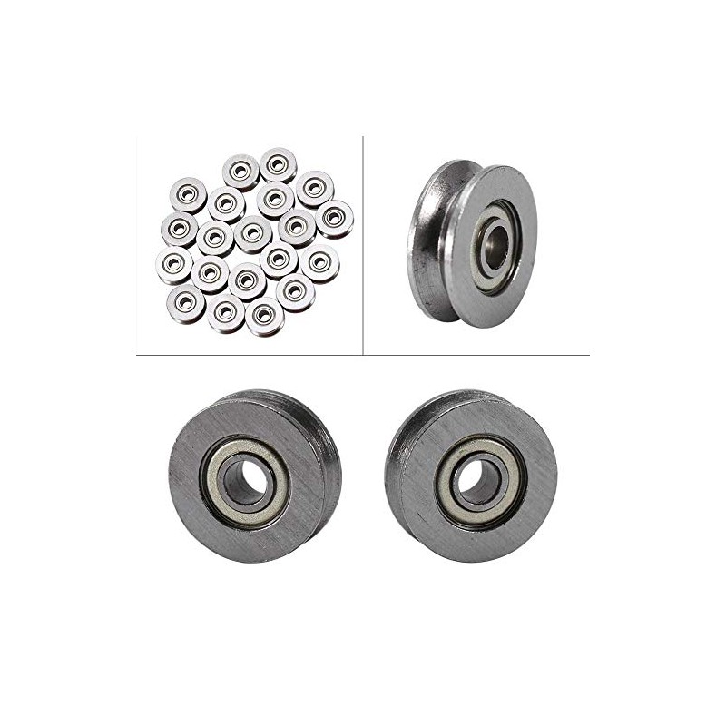 20pcs Ball Bearings, V623ZZ Pulley, Miniature Carbon Steel Roller Bearings