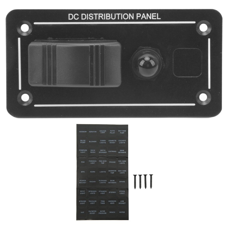 Toggle Switch Panel 12‑24V On Off Aluminum Red LED Indicator