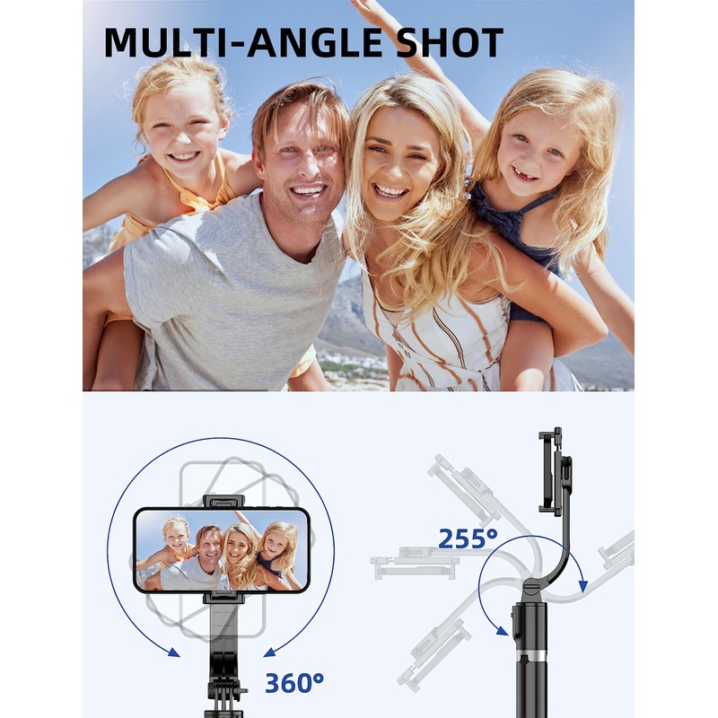 41'' Selfie Stick Tripod, Extendable Portable 4 in 1 Aluminum