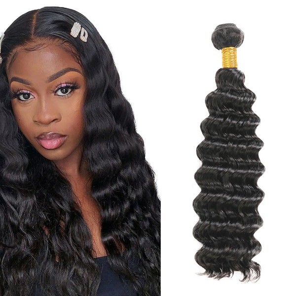 Lakaisa #1B Natural Black Color Bundles Human Hair Deep Wave