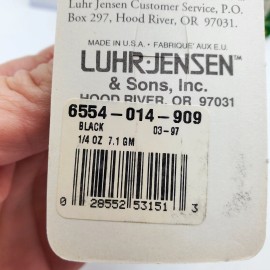 Luhr-Jensen Vtg Pre Rapala Luhr Jensen 1/4 Oz Hot Lips Express USA Crankbait Choose Color - 909 - Black