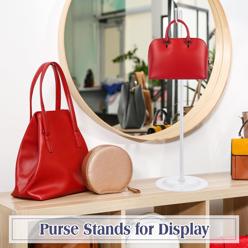 Therwen 2 Pcs Bag Display Stands Purse Display Stand Adjustable