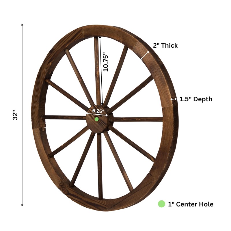 Shine Company 4952BT, 2 Pack, 32" Decorative Wagon Wheel Trellis,