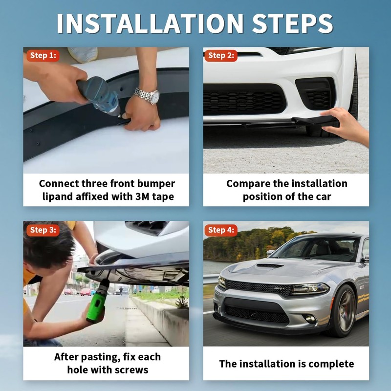 Archaic Front Spoiler for Dodge Charger 2015-2023, Bumper Lip Chin