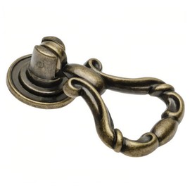 Gedotec Furniture Knobs, Metal L: 53 mm, Pack of 1, Door Knob for Cupboards, Antique Brass Including Mounting Material, Flora, Knobs for Kitchen Cabinets, Vintage Style, Cabinet Handles, Door Handles,