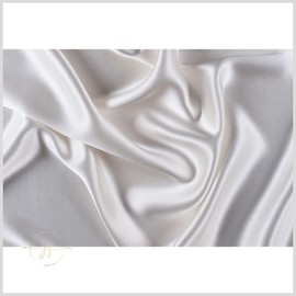 Solid Satin Fabric by The Yard, Silky & Shiny Sewing Fabric for Satin Scarf, Dresses, Garments, DIY Wedding Decor, Home Decor, Seamless Material (White, 3 Yard)