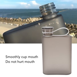 Flat Water Bottle, Portable Clear Reusable Slim, Book Shaped Water Bottle Portable for Activity Outdoor Gym Camping Travel, Fits in Pocket Random Corner (Grey)