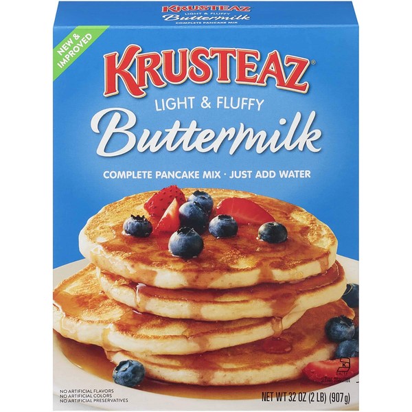 Krusteaz Light & Fluffy Buttermilk Pancake Mix - No Artificial Flavors, Colors or Preservatives - 32 OZ (Pack - 2)