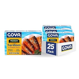Goya Foods Premium Sardines In Tomato Sauce, 4.25 Ounce (Pack of 25)