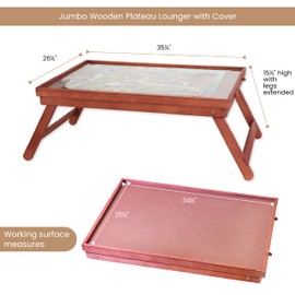 Bits and Pieces - Jumbo Puzzle Plateau Lounger with Cover, Legs, and Storage Drawers - 1500 pc Puzzle Accessories - Portable Puzzle Table - 25½”x 34½”
