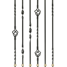 Black Country Metal Works Wrought Iron Stair Spindle - Double Bold Twist