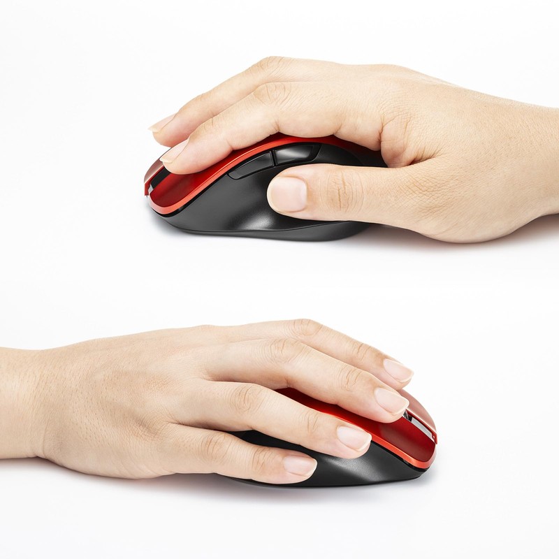 Sanwa Supply Bluetooth Blue LED Mouse (5 Buttons, Red) MA-BB518R