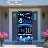 Out Single Digits I'm 10 Door Banner Blue Happy 10th