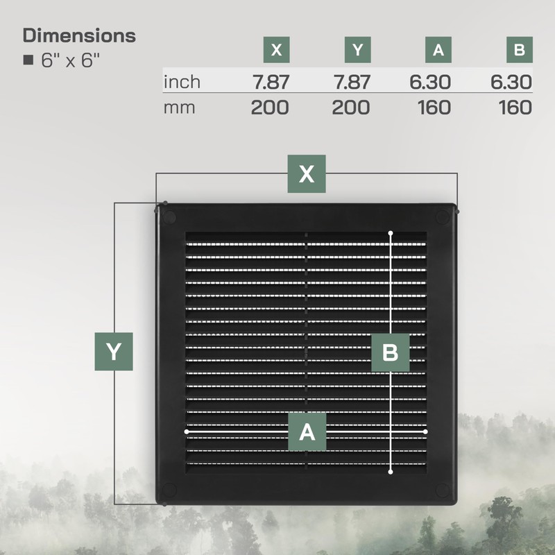 Vent Systems 6" x 6" Inch (Opening Dimensions) - Pack