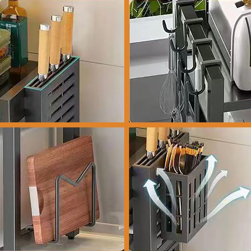 Extendable Microwave Oven Rack, 15.7~24.8" L Expandable Microwave Stand with