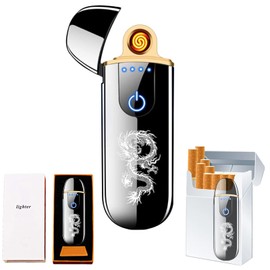 Dragon Smart Electronic Lighter - Mini USB Rechargeable, Windproof, Flameless, Touch Ignition Plasma Lighter with Power Indicator