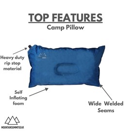 MOUNTAIN SUMMIT GEAR Inflatable Camp Pillow (Travel and Camping Pillow by Caddis Sports, Inc.)
