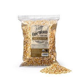 Organic Yellow Popcorn Kernels 6 lb Bag, Non-GMO & Gluten Free, Sodium-Free, Pesticide-Free, Unsalted, Plant-Based, Sugar-Free, Old Fashioned Regenerative-Farmed Large Popcorn From Olde World Popcorn