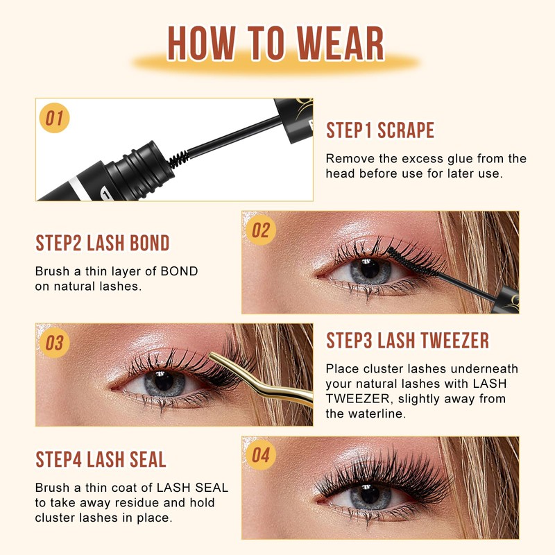 QUEWEL Lash Clusters - Mix 10-16mm Soft & Lightweight Eyelash