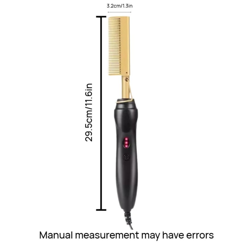 Professional Portable Electric Ceramic Hot Comb Hair Straightener Edge Control