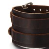 COOLSTEELANDBEYOND Large Leather Bracelet for Men Punk Rock Bangle Brown