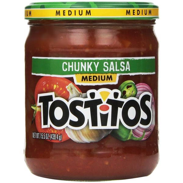 Tostitos, Medium Chunky Salsa, 15.5oz Glass Jar (Pack of 3)