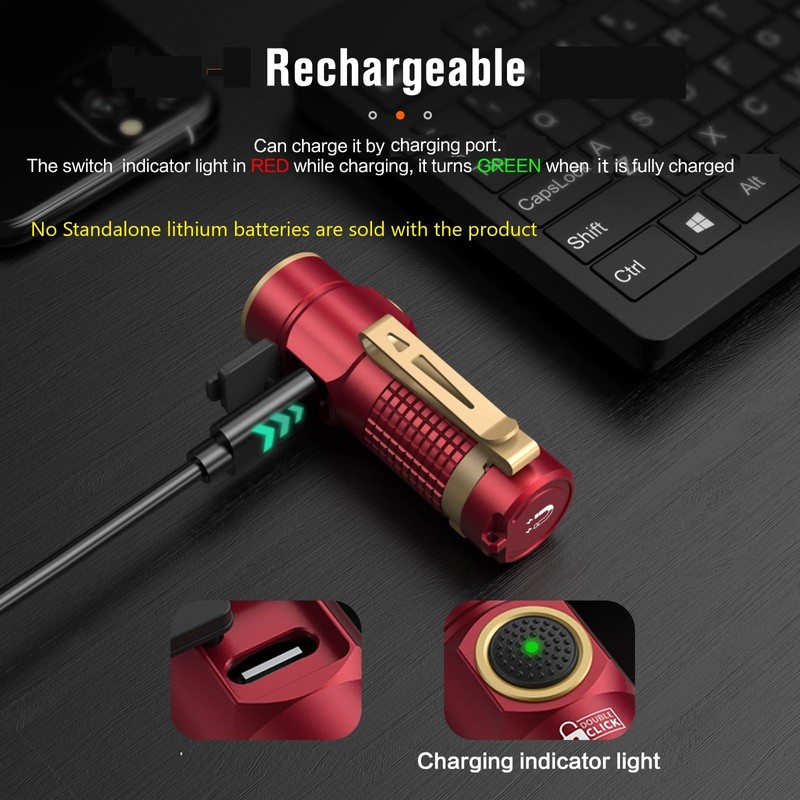 NICRON Mini Flashlight, 1200 lumens Rechargeable led flashlights high lumens