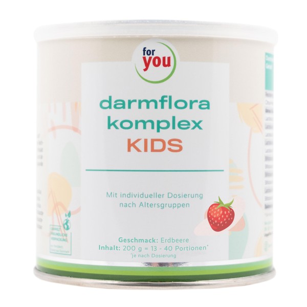 Darmflora Komplex Kids 200 g (40 Servings) | Intestinal Treatment for Children from 11 Bacterial Strains: Bifidobacterium & Lactobacillus and Fibre for Children | Strawberry Flavour & Well Soluble |