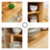 HollyHOME Small Bamboo Wall Mounted Kitchen Pantry Sideboard with 2